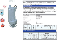 Sumak SDT 75/3 C 7.5HP 380V 3\'\' Çıkışlı Karıştırıcılı Çamur Suyu Dalgıç Pompa