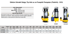 Stream SVQ250(F) 0.35hp 220v Açık Fanlı Pis Su Dalgıç Pompa