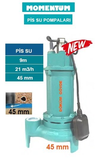 Momentum PSP50-12/1.1F   1.5Hp 220V  Döküm Gövdeli Pis Su Drenaj Dalgıç Pompa