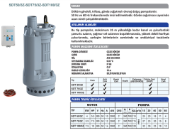 Sumak SDT50/3Z 5.5HP 380V 3\'\' Gövde Soğutmalı Drenaj Dalgıç Pompa
