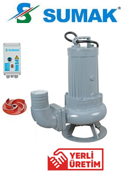 Sumak SDTV 100/4 10HP 380V 4\'\' Çıkışlı Açık Fanlı Foseptik Dalgıç Pompa