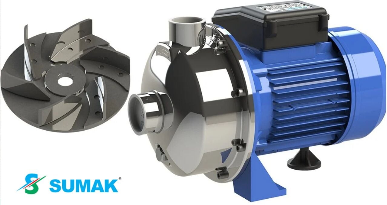 Sumak, SMINOX/A-150T-S, 1.5Hp, 380V, Paslanmaz Sıcak Su Santrifüj Pompası