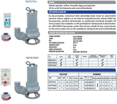 Sumak SDTK 75/4 7.5HP 380V 4\'\' Çıkışlı Foseptik Dalgıç Pompa