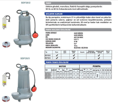 Sumak SDF 20/2 2.2HP 220V 3\'\' Çıkışlı Foseptik Dalgıç Pompa