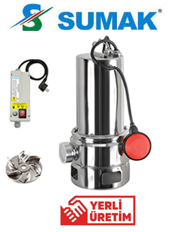 Sumak SDF 15/2 1.5HP 220V 2\'\' Çıkışlı Komple Paslanmaz Foseptik Dalgıç Pompa