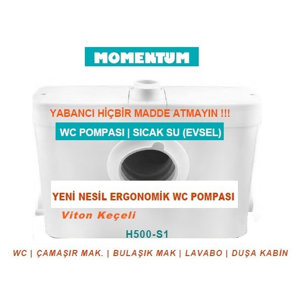 MOMENTUM H500-S1 PARÇALAYICI BIÇAKLI WC POMPASI (VİTON KEÇELİ)