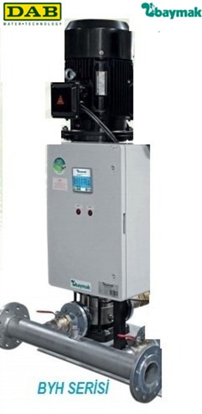 Dab 1 BYH 15/6-55    1X7.5Hp  380V  Tek Pompalı Komple Paslanmaz Çelik Gövdeli Düşey Sessiz Çok Kademeli Denge Tanksız Paket Hidrofor - 13 kat  83 daire