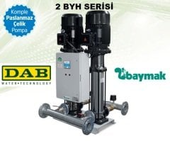 Dab 2 BYH 10/14-55    2X7.5Hp  380V  Çift Pompalı Komple Paslanmaz Çelik Gövdeli Düşey Sessiz Çok Kademeli Denge Tanksız Paket Hidrofor - 30 kat  92 daire