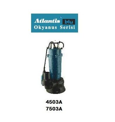 Atlantis Blu 7503A  1Hp 220V Yüksek Debili Pis Su Dalgıç Pompa / Alüminyum Sargılı / Okyanus Serisi