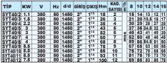 Sumak, SYT40/2, 1.1Kw, 380V, 1450 d/d, Yatay Milli Kademeli pompalar