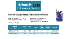 Atlantis QSB-JH-400122  400W 220V Plastik Gövdeli Temiz Su Drenaj Dalgıç Pompa / Alüminyum Sargılı - Gizli Flatörlü / Okyanus Serisi