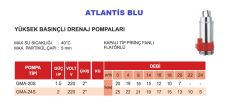 Atlantis GMA-24S  2Hp 220V  Yüksek Basınçlı  Kapalı Fanlı Keson Kuyu Drenaj Dalgıç Pompa