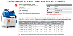 Etna JET 100-24 ES 1Hp 220v Döküm Gövdeli Jet Pompalı Paket Hİdrofor