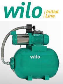 Wilo İnital Aqua MSH 50-305 M 1.5hp 220v 50lt Tanklı Kademeli Yatık Paket Hidrofor