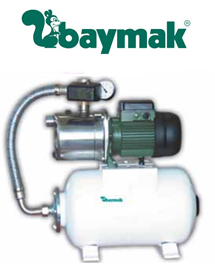 Baymak Jetinox 112 M 1.36hp 220v 20lt Tanklı Döküm Gövdeli Paket Hidrofor