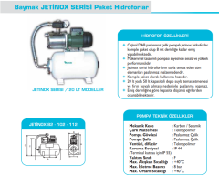 Baymak Jetinox 102 M 1hp 220v 20lt Tanklı Döküm Gövdeli Paket Hidrofor