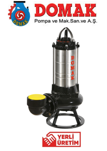 Domak AST1350 V5 5.5Hp 380v Paslanmaz Çelik Gövdeli Atık Su Dalgıç Pompası