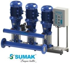 Sumak, SHT 24 C 750/6, 7.5HP, 380V,  2900 d/d, 3X5.5kW , Üç Pompalı, Düşey Milli Kademeli Hidrofor