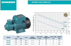 Momentum PKM80 1hp 220v Sürtme Fanlı Santrifüj Pompa