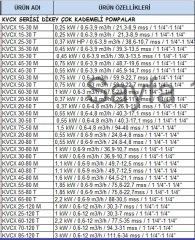 Dab  KVCX  45-80 M     1.6 kW  220V   Dikey Milli Çok Kademeli Santrifüj Pompa