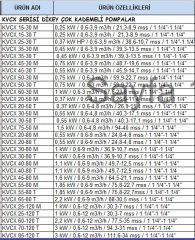 Dab  KVCX  85-120 T     3 kW  380V   Dikey Milli Çok Kademeli Santrifüj Pompa