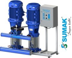 Sumak, SHT 34 B 750/4, Düşey Milli Kademeli Çiftli Hidrofor [ 2 X 5.5kW ]