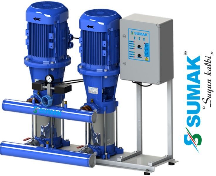 Sumak, SHT 34 B 1000/5, Düşey Milli Kademeli Çiftli Hidrofor [ 2 X 7.5kW ]
