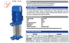 Sumak SHT6C 150/8 1.1Kw 220v Üç Pompalı Düşey Milli Kademeli Hidrofor
