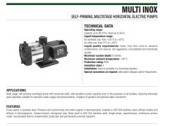 Dab  MULTI  INOX 4 M    0.75kW  220V   Komple Paslanmaz Çelik  Yatay Çok Kademeli Pompa