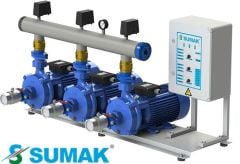 Sumak, SMKTC 750/2, [ 3 x 7.5HP ], Üç Pompalı, Emişli, Çift Kademeli Yatay Hidrofor