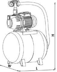 SUMAK, SYMTH6-100/6, 1HP, 380V, 50 LT TANKLI, YATAY KADEMELİ, PAKET HİDROFORLAR