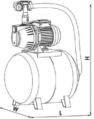 SUMAK, SYMTH8-220/6, 2.2HP, 380V, 50 LT TANKLI, YATAY KADEMELİ, PAKET HİDROFORLAR