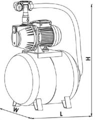 SUMAK, SYMH12-220/4, 2.2HP, 220V, 50 LT TANKLI, YATAY KADEMELİ, PAKET HİDROFORLAR