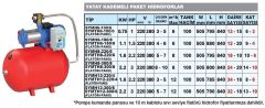 SUMAK, SYMTH12-220/4, 2.2HP, 380V, 50 LT TANKLI, YATAY KADEMELİ, PAKET HİDROFOR