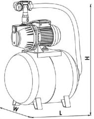 SUMAK, SYMTH12-220/4, 2.2HP, 380V, 50 LT TANKLI, YATAY KADEMELİ, PAKET HİDROFOR
