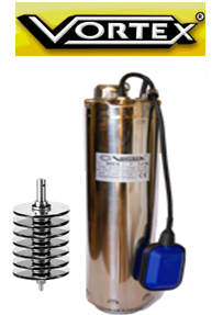 Vortex SRX 206 M 1.2Hp 220v Paslanmaz Çelik Fanlı Panolu Keson Kuyu Dalgıç Pompa