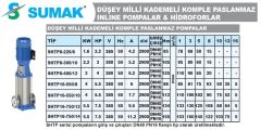 SUMAK, SHTP8-300/10, 3HP, 380V, DİK MİLLİ, KADEMELİ, KOMPLE PASLANMAZ POMPA [ 2900 d/d ]
