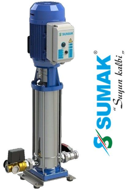 SUMAK, SHTP8 A 220/8, 2.2HP , 380V, DÜŞEY MİLLİ, KADEMELİ, PANOLU, KOMPLE PASLANMAZ HİDROFORLAR