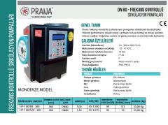 Prana HP-F 65/130-340    DN 65  220V  Frekans Kontrollü Flanşlı Tip Sirkülasyon Pompası