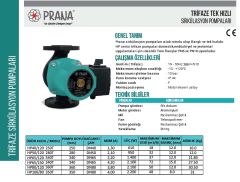 Prana  HP 65/150 340T  DN 65  380V   Tek Hızlı Flanşlı Tip Sirkülasyon Pompası