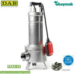 Dab  FEKA VS 550 T-NA    0.55 kW  380V   Komple Paslanmaz Çelik Parçalayıcılı Foseptik Dalgıç Pompa
