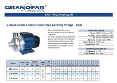 Grandfar GCB 300/150  2Hp 380V  Paslanmaz Çelik Gövdeli Yüksek Debili Santrifüj Pompa - Aisi 304