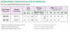 Water Sound 50B25.5 7.5hp 380v 2\'\' Çıkışlı Döküm Gövdeli Pis Su Dalgıç Pompa