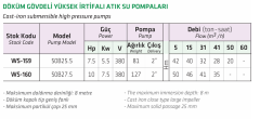 Water Sound 50B25.5 7.5hp 380v 2'' Çıkışlı Döküm Gövdeli Pis Su Dalgıç Pompa