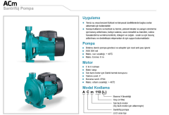 Leo  Acm25   0.3hp 220v  Tek Fanlı Santrifüj Pompa