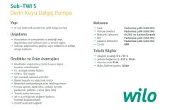 Wilo Sub-TWI 5 309 FS  2Hp 220V  5\'\' Paslanmaz Çelik Çok Kademeli Keson Kuyu Dalgıç Pompa (Derin Kuyu Dalgıç Pompa)