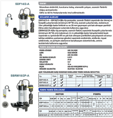 Sumak Sdf 18/2 A 1.8hp 220v Asansör Flatörlü Açık Fanlı Pis Su Dalgıç Pompa