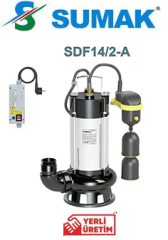 Sumak Sdf 18/2 A 1.8hp 220v Asansör Flatörlü Açık Fanlı Pis Su Dalgıç Pompa