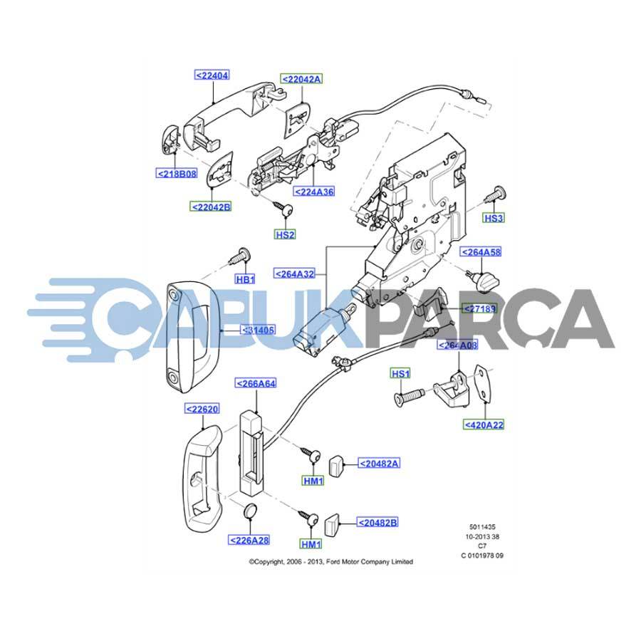 SÜRGÜLÜ KAPI KİLİDİ SAĞ KISA MERKEZİ KİLİT CONNECT 06
