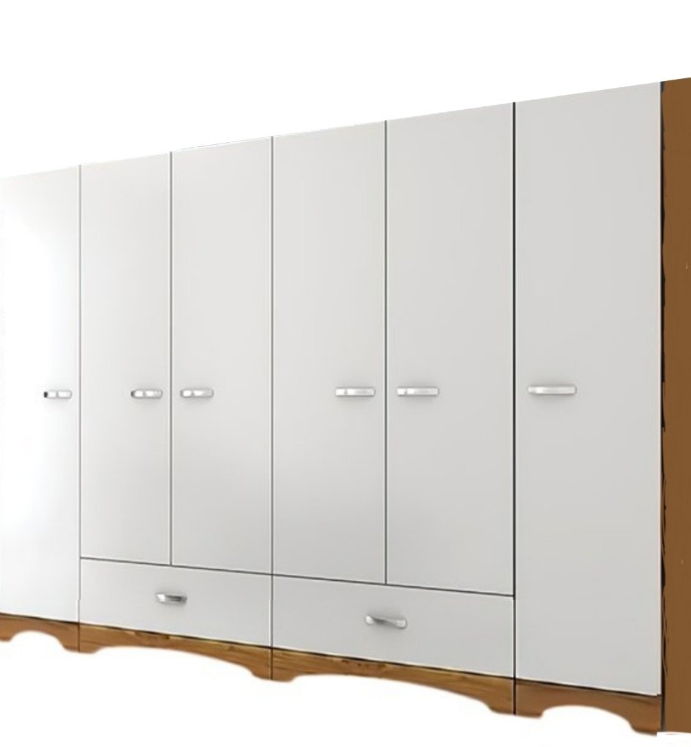 Carent 6-Door Wooden Wardrobe